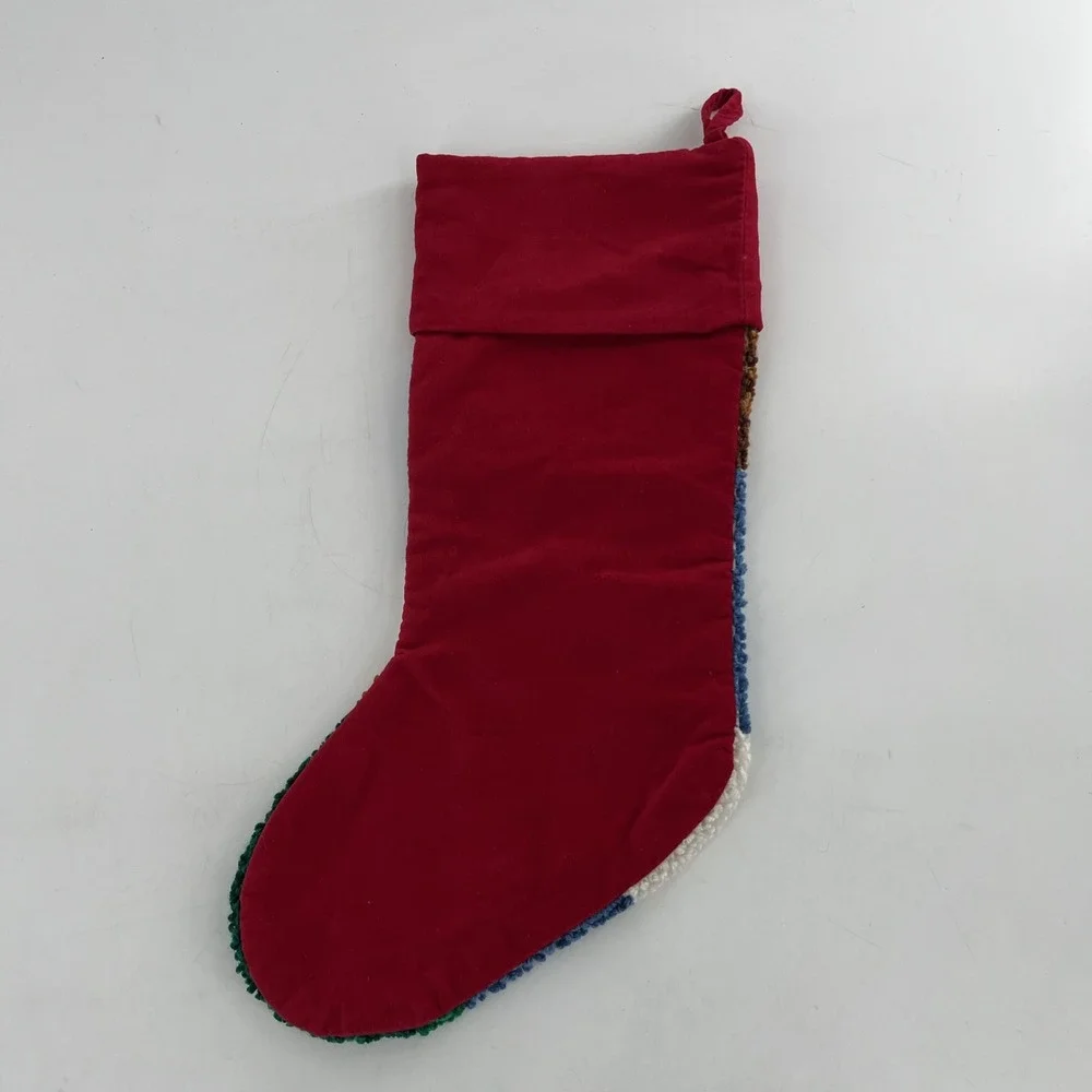 Christmas Stocking Hook Loop Snowman Cardinal Christmas Tree Lights‎ Velvet, 21